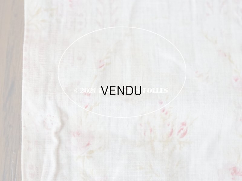 画像11: 1900年代 アンティーク  薔薇のメダイヨン＆ガーランド コットン製ファブリック 138×70cm