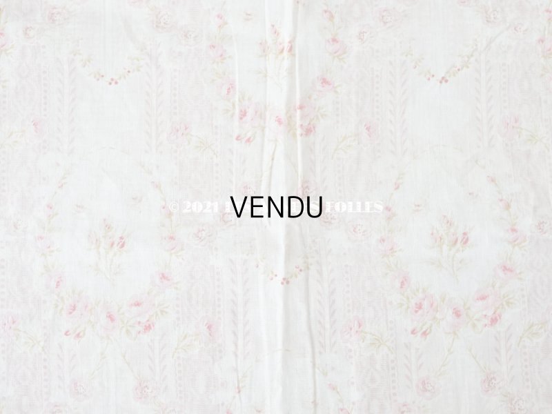 画像14: 1900年代 アンティーク  薔薇のメダイヨン＆ガーランド コットン製ファブリック 138×70cm