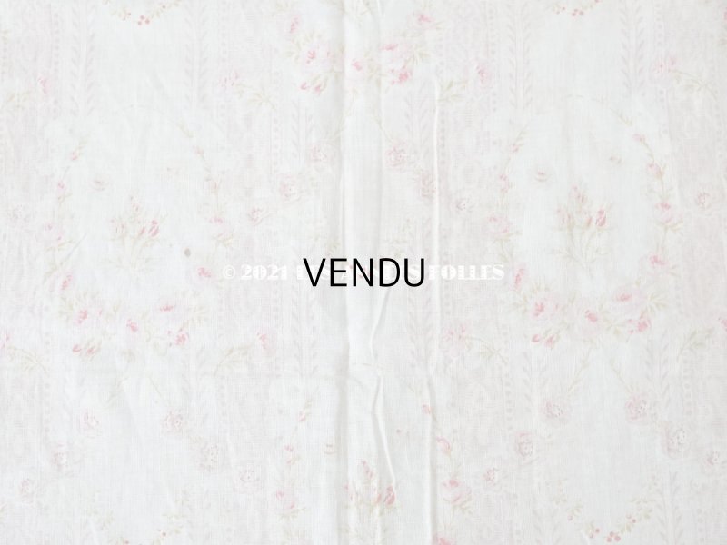 画像15: 1900年代 アンティーク  薔薇のメダイヨン＆ガーランド コットン製ファブリック 138×70cm