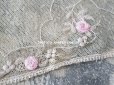画像4: 1930年代 アンティーク レースサンプル　ピンクの薔薇刺繍入り 約50cm (4)