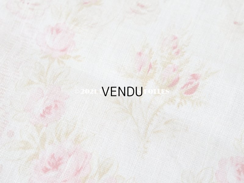 画像3: 1900年代 アンティーク  薔薇のメダイヨン＆ガーランド コットン製ファブリック 138×70cm