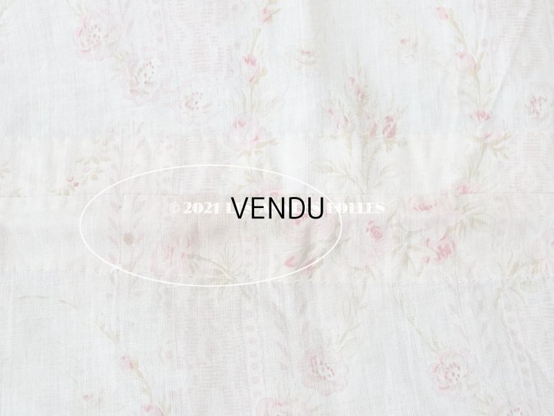 画像8: 1900年代 アンティーク  薔薇のメダイヨン＆ガーランド コットン製ファブリック 138×70cm