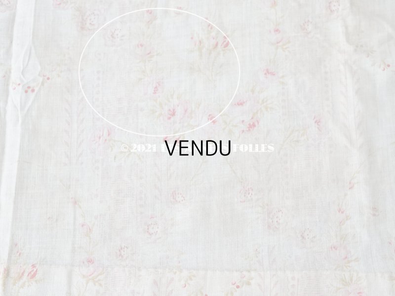 画像13: 1900年代 アンティーク  薔薇のメダイヨン＆ガーランド コットン製ファブリック 138×70cm