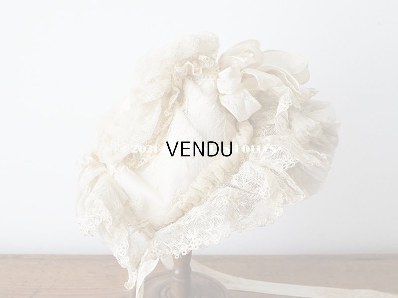 画像7: 19世紀末 アンティーク 小さな女の子用 帽子 リボン＆レース 