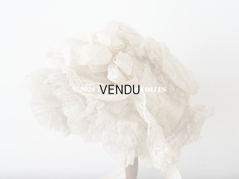 画像4: 19世紀末 アンティーク 小さな女の子用 帽子 リボン＆レース 