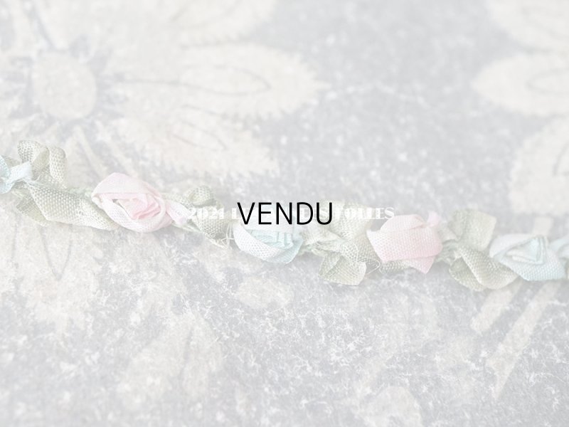 画像6: 1900年代 アンティーク シルク製  ロココトリム 2色の薔薇 ロココリボン ピンク＆ブルー