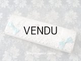 アンティーク 鈴蘭＆水色のリボンのお菓子箱　バテムのドラジェボックス レースペーパー
