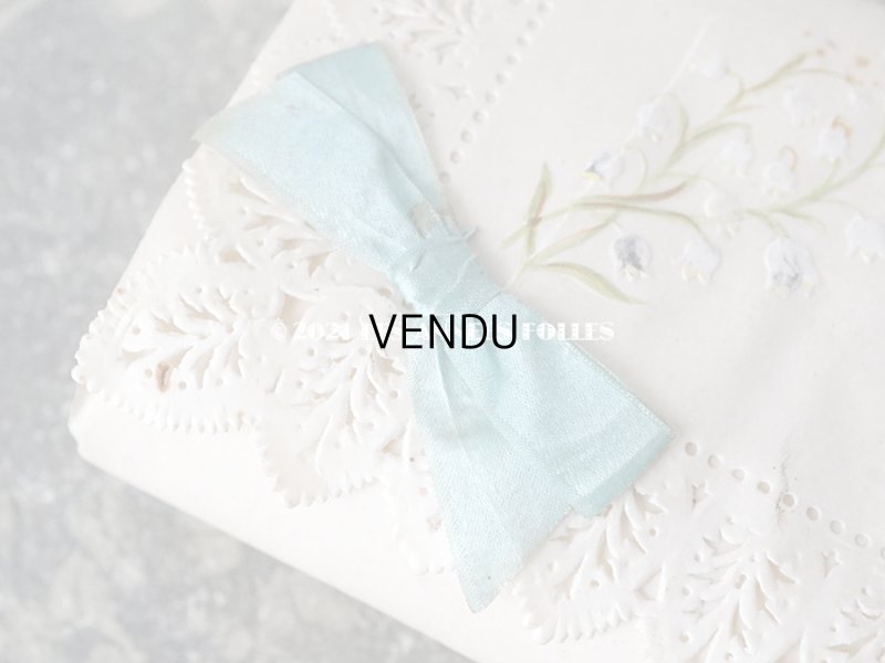 画像7: アンティーク 鈴蘭＆水色のリボンのお菓子箱　バテムのドラジェボックス レースペーパー