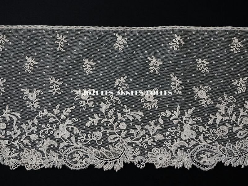 画像4: 19世紀末 アンティーク 未使用 8.8m 手編みのボビンレース 幅広18cm アプリカシオン・アングルテール 