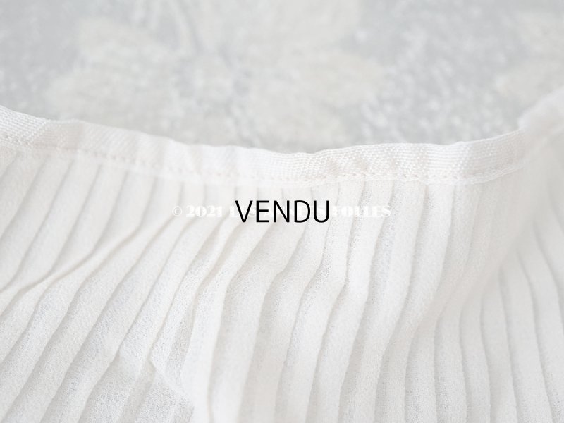 画像3: アンティーク 幅広 プリーツリボン 淡いピンクベージュ  7.6cm幅  55cm