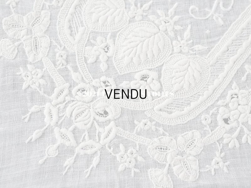 画像10: 19世紀 アンティーク  結婚式のハンカチ  モノグラム入り大きなメダイヨン