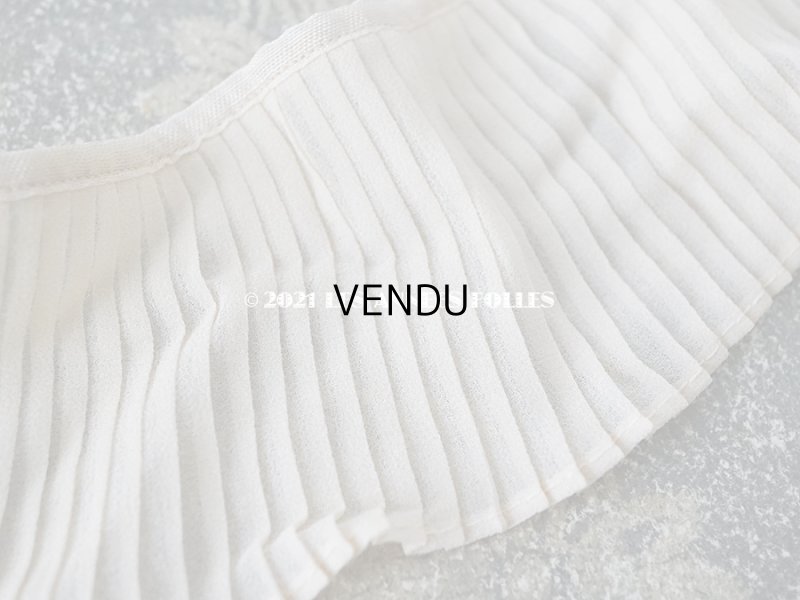 画像5: アンティーク 幅広 プリーツリボン 淡いピンクベージュ  7.6cm幅  55cm