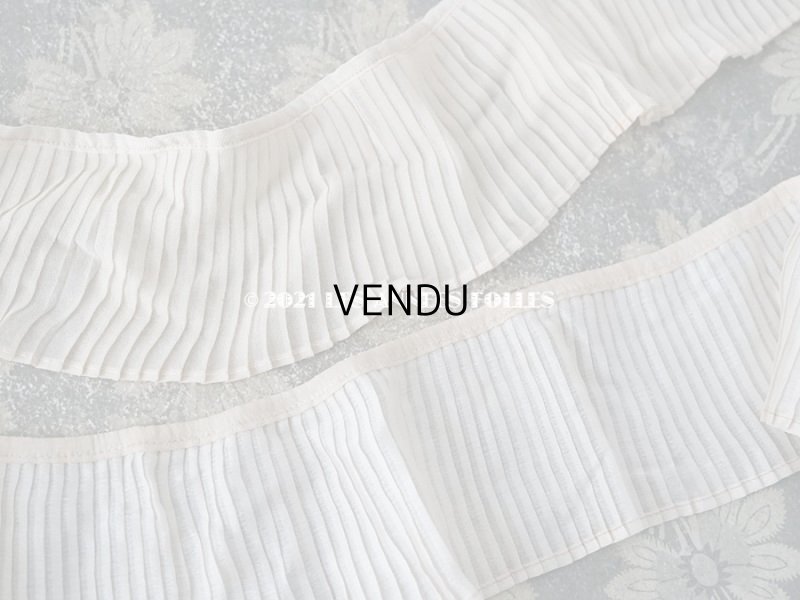 画像6: アンティーク 幅広 プリーツリボン 淡いピンクベージュ  7.6cm幅  55cm