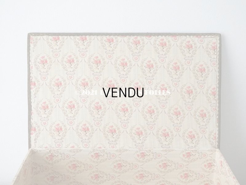 画像11: 1900年代 アンティーク ピンクの薔薇のメダイヨン 大きなカルトナージュボックス 41.3×26×12.8cm