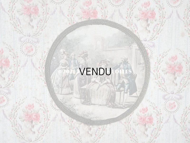 画像5: 1900年代 アンティーク ピンクの薔薇のメダイヨン 大きなカルトナージュボックス 41.3×26×12.8cm