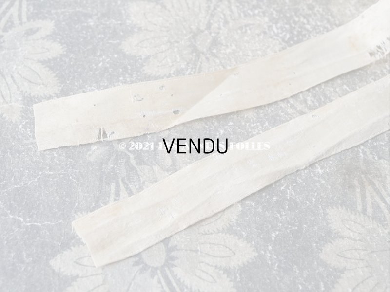 画像12: アンティーク ドール用 小さなボネ オフホワイトのシルクリボン&レース