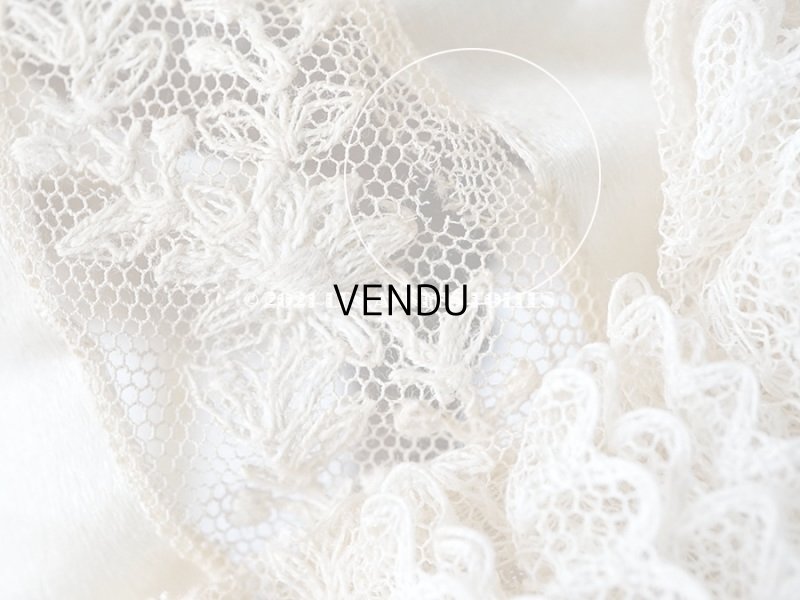 画像7: アンティーク ドール用 小さなボネ オフホワイトのシルクリボン&レース