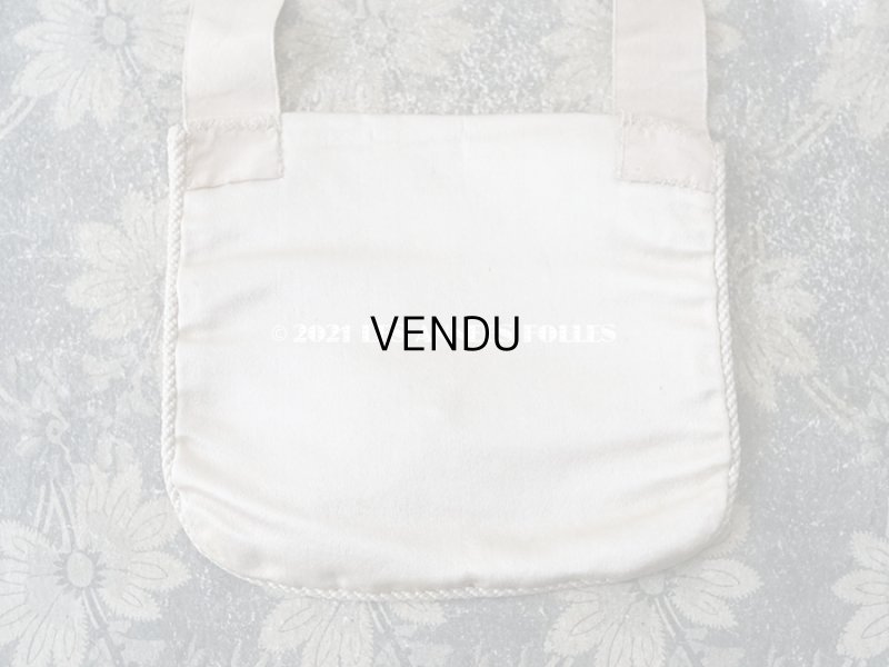 画像7: アンティーク モノグラム刺繍入り リボンが結ばれたオモニエール パウダーピンクのシルクサテン