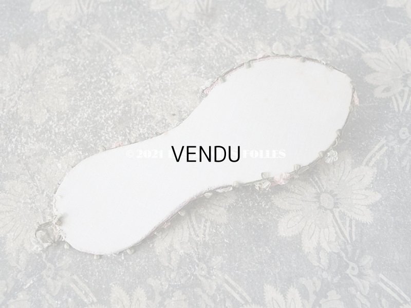 画像7: アンティーク  シルク製 ロココモチーフ付き 淡いピンクの小物入れ