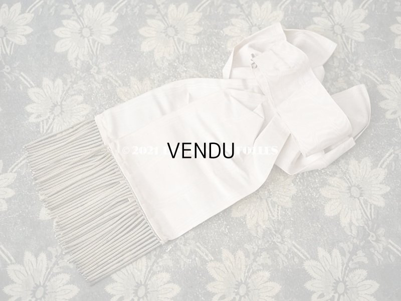 画像5: アンティーク 初聖体の腕章 淡いグレイッシュピンク シルバーのフリンジ