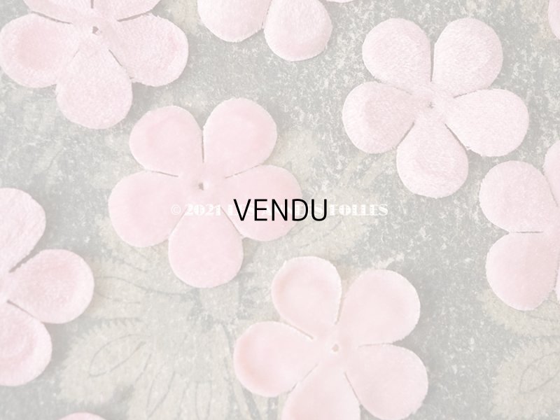 画像3: アンティーク 布花材料  ピンクのベルベットの花びらのセット 30ピース 直径3.6cm