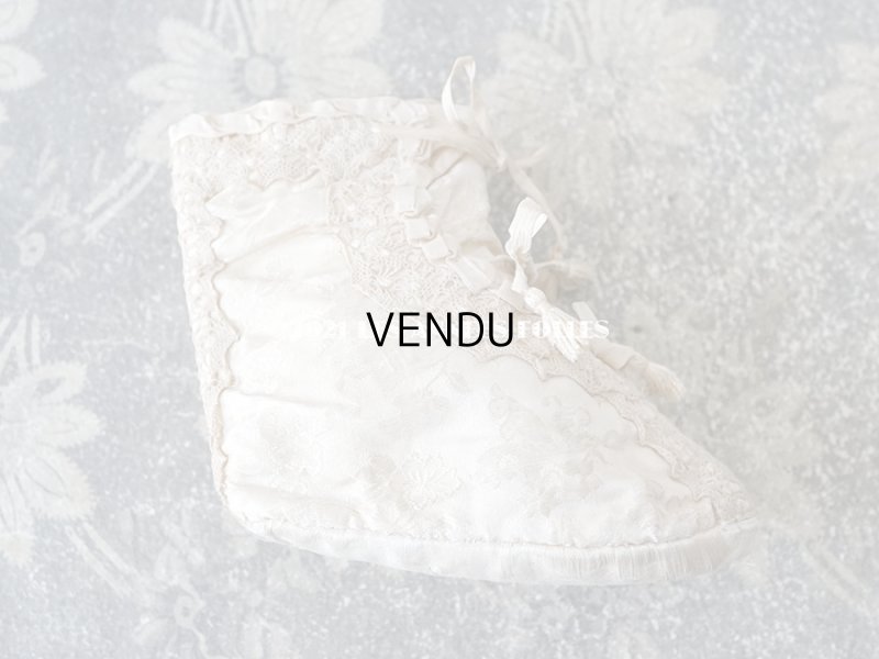 画像13: 1900年代 アンティーク ベビーシューズ シルク製