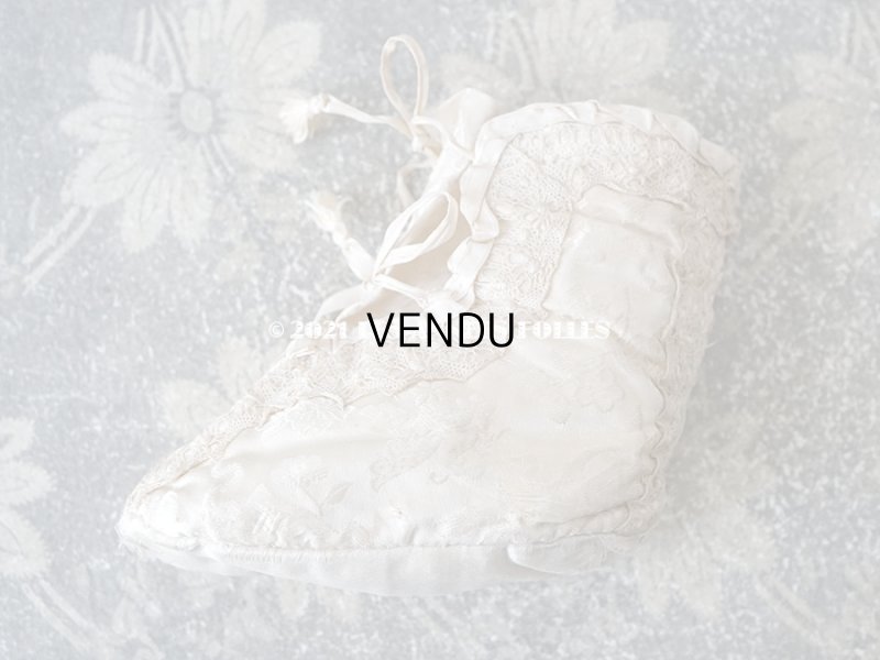 画像12: 1900年代 アンティーク ベビーシューズ シルク製