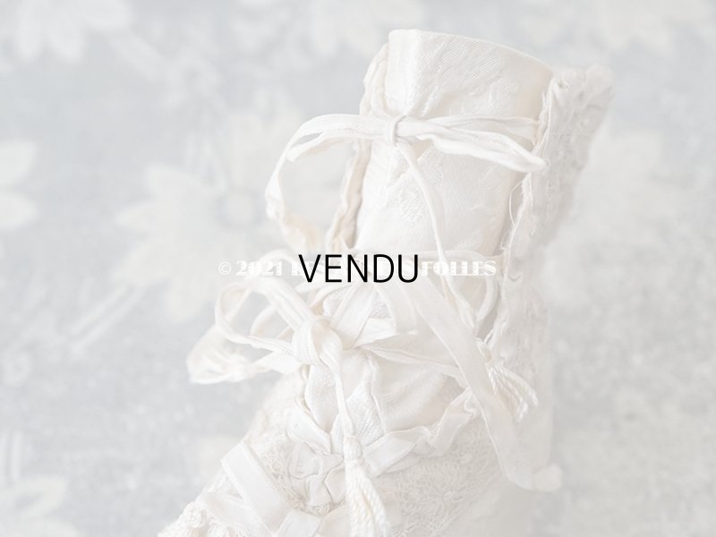 画像5: 1900年代 アンティーク ベビーシューズ シルク製