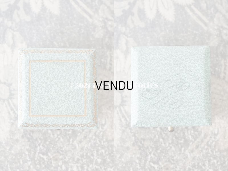 画像3: 1900年代 アンティーク リングボックス ジュエリーボックス 金彩入り グレイッシュブルー