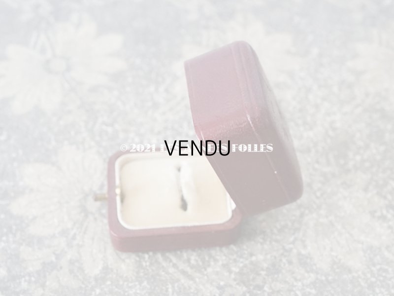 画像6: 1900年代 アンティーク 本革製 イニシャル入り M.T. ジュエリーボックス リングボックス ボルドー 