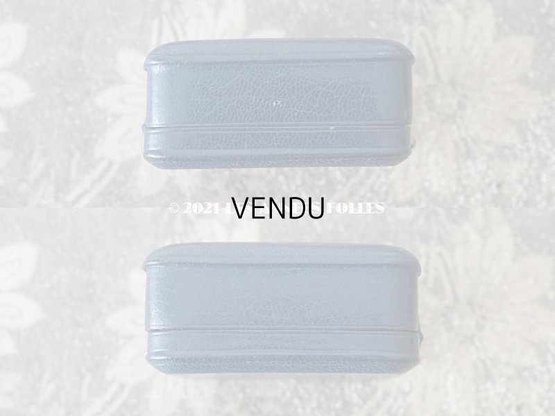 画像5: 1900年代 アンティーク 本革製 イニシャル入り S.M. ジュエリーボックス ブローチ用 ネイビーブルー