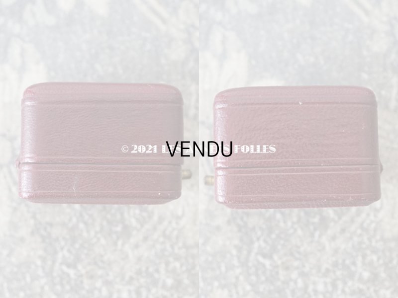 画像5: 1900年代 アンティーク 本革製 イニシャル入り M.T. ジュエリーボックス リングボックス ボルドー 