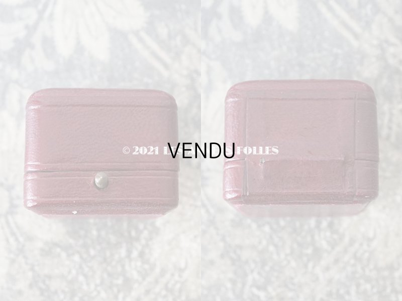 画像4: 1900年代 アンティーク 本革製 イニシャル入り M.T. ジュエリーボックス リングボックス ボルドー 