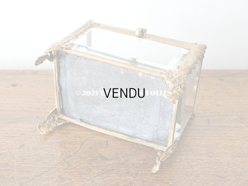 画像15: 19世紀 アンティーク ロカイユ装飾の脚 ジュエリーボックス シルク製クッション 