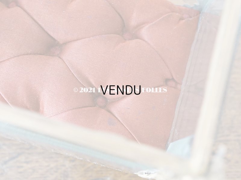 画像14: 19世紀 アンティーク ロカイユ装飾の脚 ジュエリーボックス シルク製クッション 