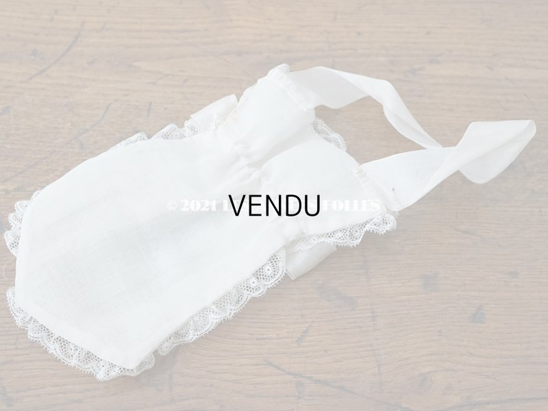 画像14: アンティーク  初聖体のオモニエール オフホワイトのシルクリボン & レースのフリル レースペーパー付ボックス入り