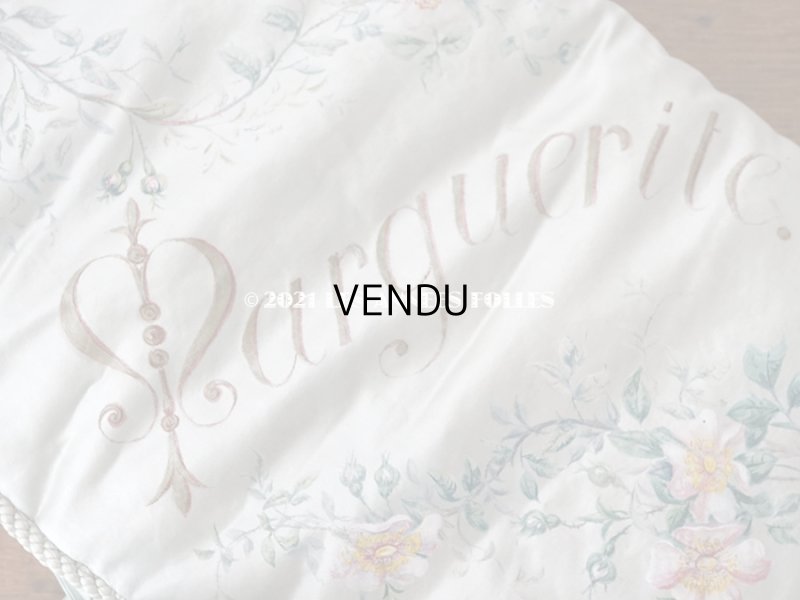 画像10: アンティーク  シルク製 ハンキーケース 野生の薔薇 &MARGUERITE パウダーグリーン ハンカチ用ポシェット