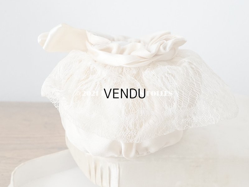 画像5: アンティーク ワックスフラワー付 シルク製 ドラジェのオモニエール 箱入り マリアージュ 結婚式