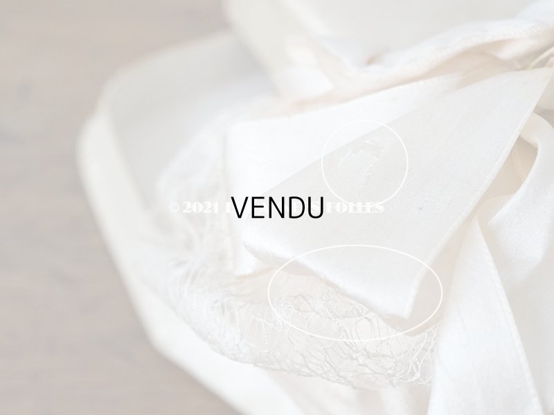 画像8: アンティーク ワックスフラワー付 シルク製 ドラジェのオモニエール 箱入り マリアージュ 結婚式