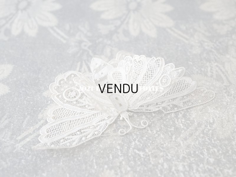 画像4: 19世紀末 アンティーク ニードルレース 蝶々のモチーフ 未使用