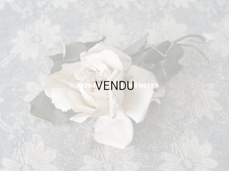 画像4: 1900年代 アンティーク オフホワイトの薔薇の大きな布花