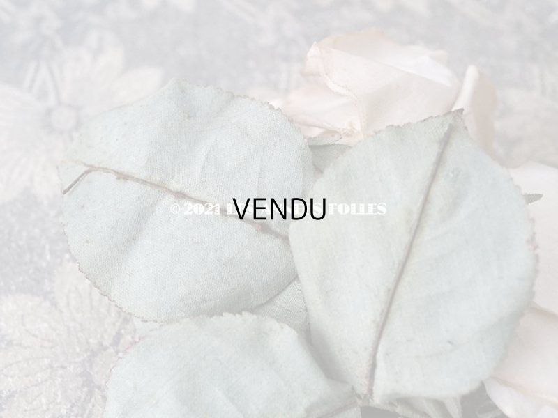 画像8: 1900年代 アンティーク オフホワイトの薔薇の大きな布花