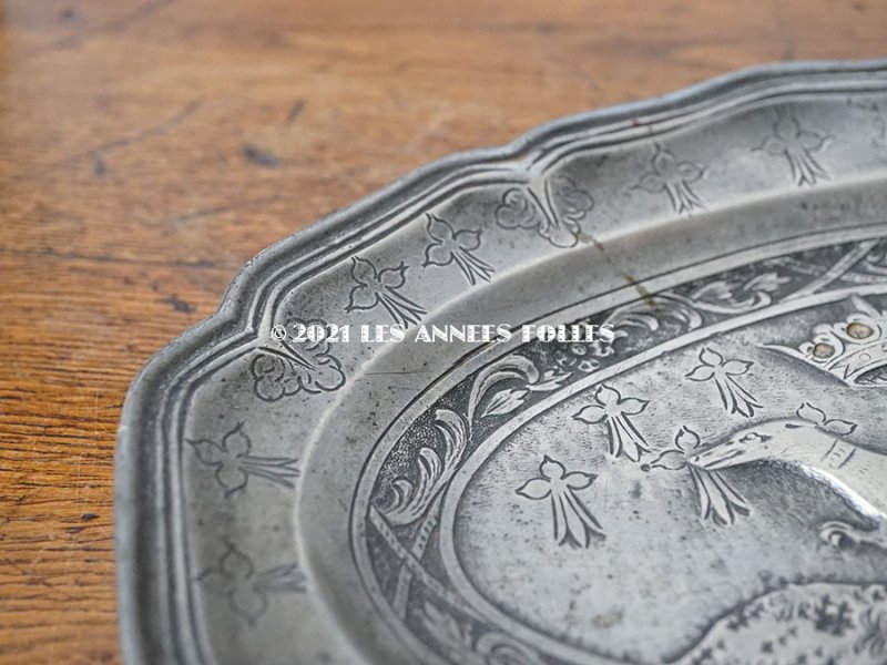 画像4: ＊蚤の市＊19世紀 アンティーク エルミン紋章のプレート ピューター製 