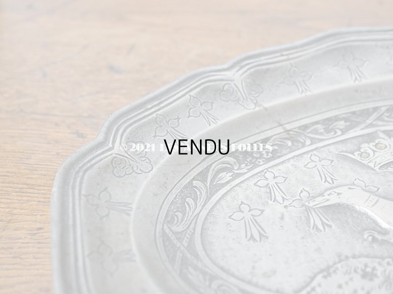 画像4: ＊蚤の市＊19世紀 アンティーク エルミン紋章のプレート ピューター製 