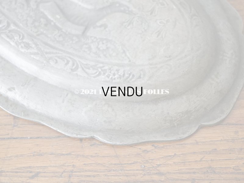 画像6: ＊蚤の市＊19世紀 アンティーク エルミン紋章のプレート ピューター製 