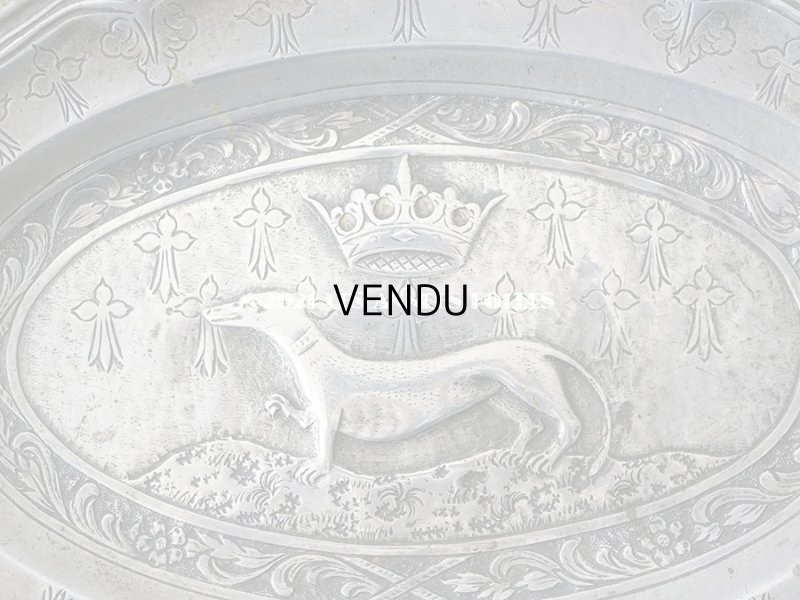 画像3: ＊蚤の市＊19世紀 アンティーク エルミン紋章のプレート ピューター製 