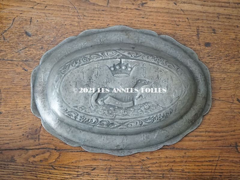 画像5: ＊蚤の市＊19世紀 アンティーク エルミン紋章のプレート ピューター製 