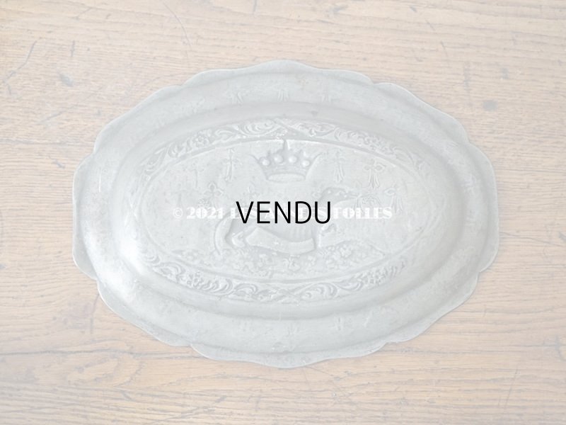 画像5: ＊蚤の市＊19世紀 アンティーク エルミン紋章のプレート ピューター製 