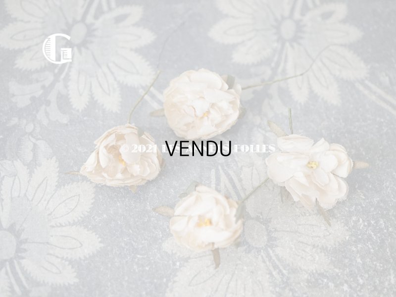 画像14: アンティーク  小さな薔薇の布花 4ピースのセット　パウダーピンク