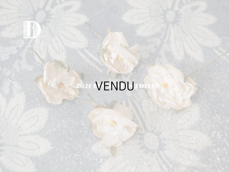 画像8: アンティーク  小さな薔薇の布花 4ピースのセット　パウダーピンク